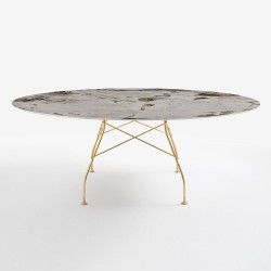 Table Glossy outdoor / plateau oval