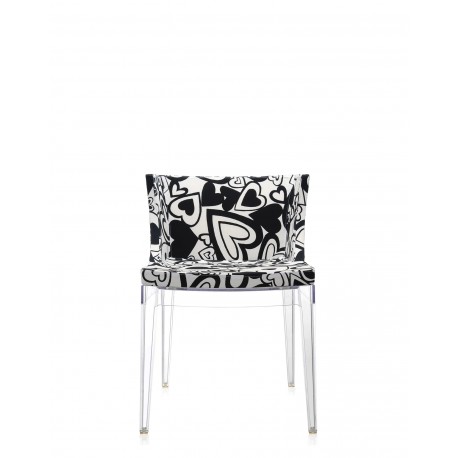 Fauteuil Mademoiselle tissus Moschino / structure transparente