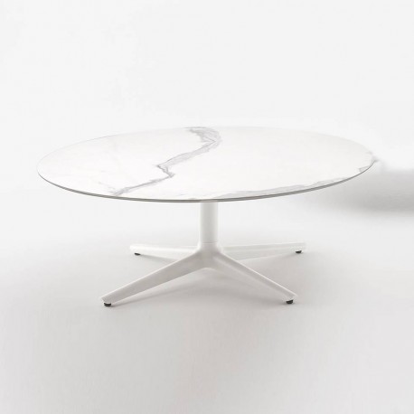 Table Multiplo Low / plateau rond en marbre / intérieur