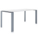 Table Four / plateau blanc - pieds aluminium / 158 cm