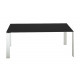 Table Four / plateau soft touch blanc - pieds aluminium / 158 cm