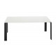 Table Four / plateau soft touch blanc - pieds aluminium / 158 cm